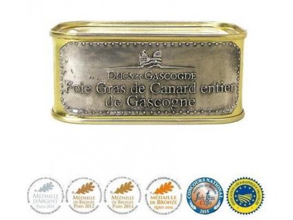 Kachní Foie Gras z Gascogne v celku v retro plechu 205g Ducs de Gascogne