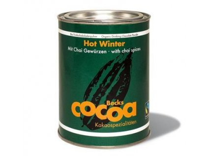 Becks Cocoa BIO rozpustná čokoláda HOT WINTER s deseti druhy zimního koření - v plechovce