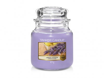 Svíčka Yankee Candle Lemon Lavender - Citron a Levandule 411g střední