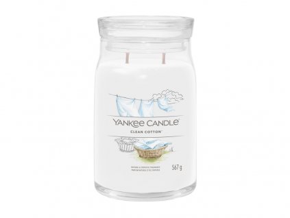 Svíčka Yankee Candle Signature - Clean cotton - Čisté prádlo 567g velká