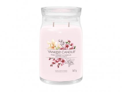 Svíčka Yankee Candle Signature   PINK CHERRY & VANILLA - Růžové třešně a vanilka 567g vel