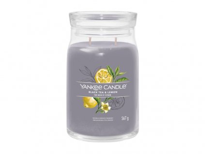 Svíčka Yankee Candle Signature  BLACK TEA & LEMON - Černý čaj s citrónem  567g velká