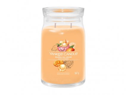 Svíčka Yankee Candle Signature  MANGO ICE CREAM - Mangová zmrzlina 567g velká