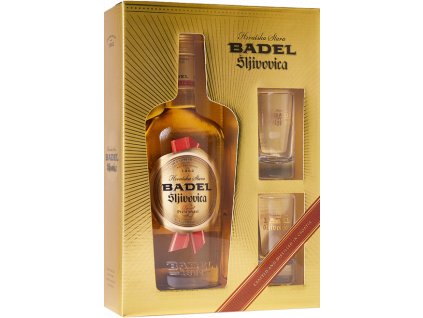 Badel Slivovice 40% 0,7l (dárkové balení 2 skleničky)