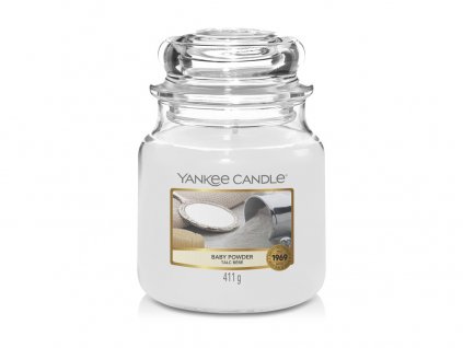 Svíčka Yankee Candle - Baby Powder - Dětský pudr 411g střední