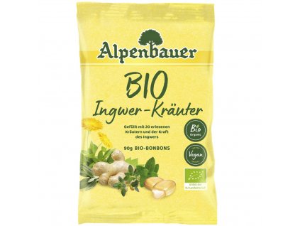 alpenbauer bio prirodni bonbony zazvor bylinky 90 g