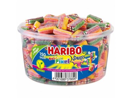 Haribo Rainbow Pixels - Kyselé želé ovocné bonbóny - dóza 150ks - 1200g