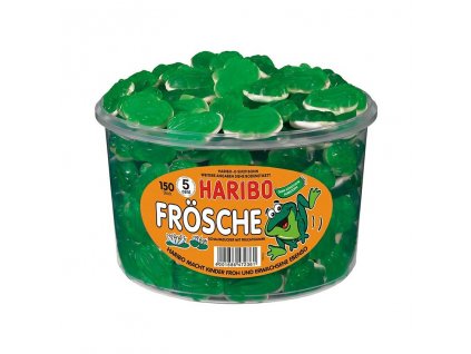 Haribo Quaxi Fröschli - Želé bonbony žáby - dóza 150ks - 1050g