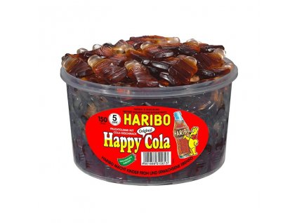 Haribo Happy Cola - Želé bonbony kolové lahvičky - dóza 150ks - 1200g