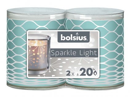 Svíčka Bolsius Sparkle Light - Tyrkysová - neparfémovaná - 2 ks