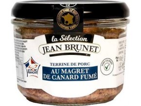 Vepřová terina s uzenými kachními prsy Premium Selection ve skle 180g Jean Brunet