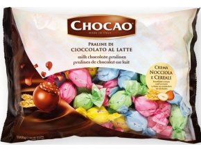 Vergani Chocao Crema Nocciola e Cereali Mix barev - mléčné čokoládové pralinky mix barev 1kg