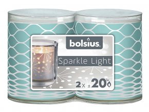 Svíčka Bolsius Sparkle Light - Tyrkysová - neparfémovaná - 2 ks