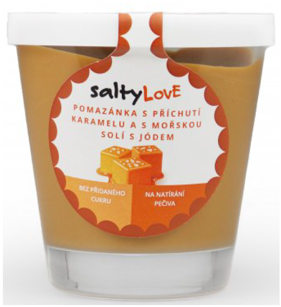 SALTY LOVE - Pomazánka s příchutí karamelu a s mořskou solí s jódem - ve skleničce 180g