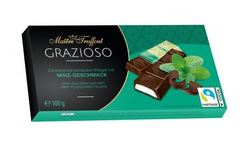 Maitre Truffout Grazioso Minz - hořká čokoláda Máta 100g