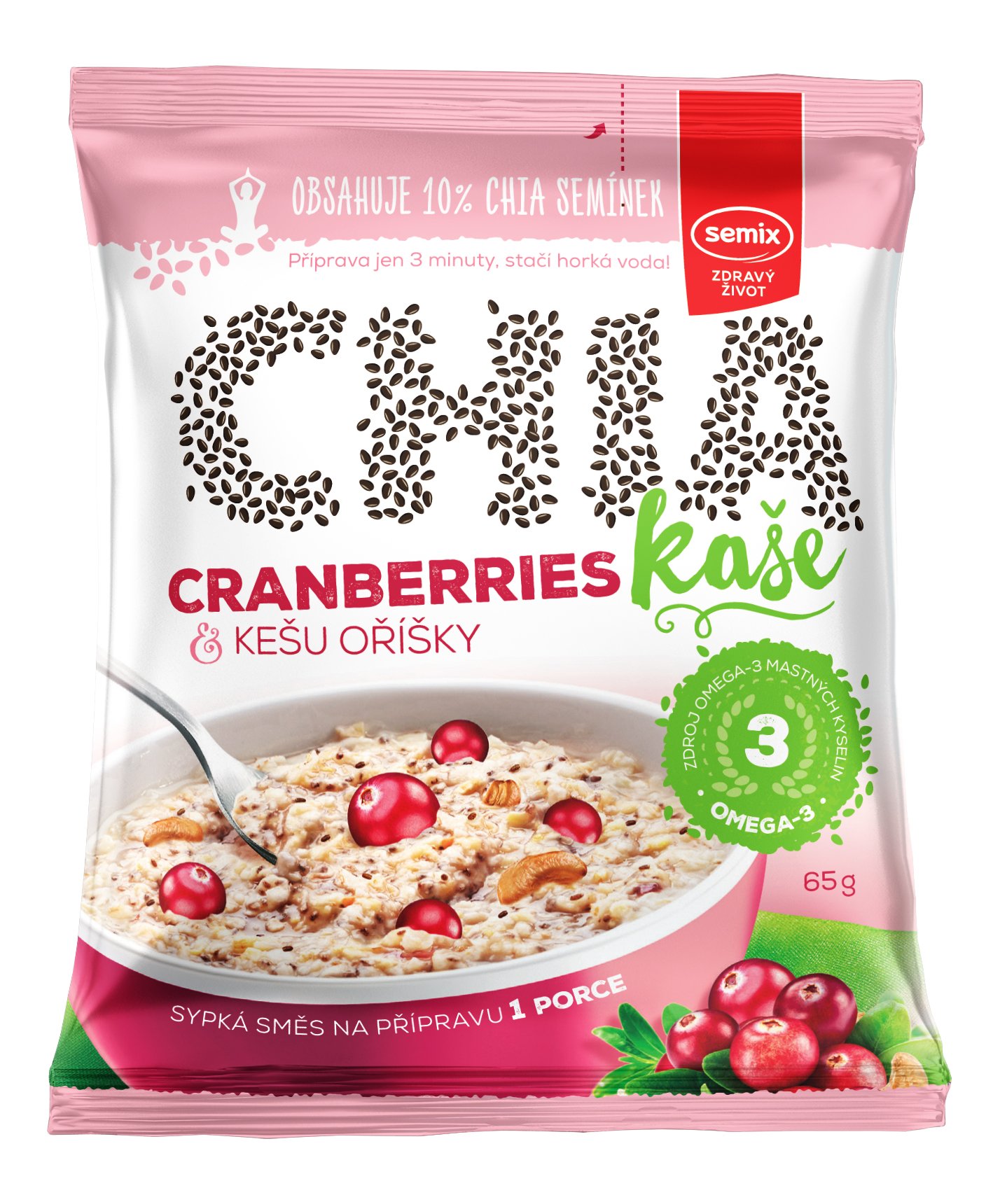 Semix Kaše Chia Cranberries a kešu oříšky 65g