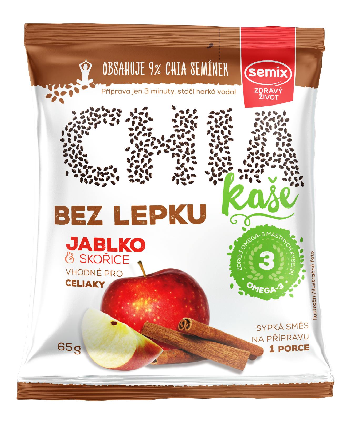 Semix Kaše Chia Jablko a skořice bez lepku 65g