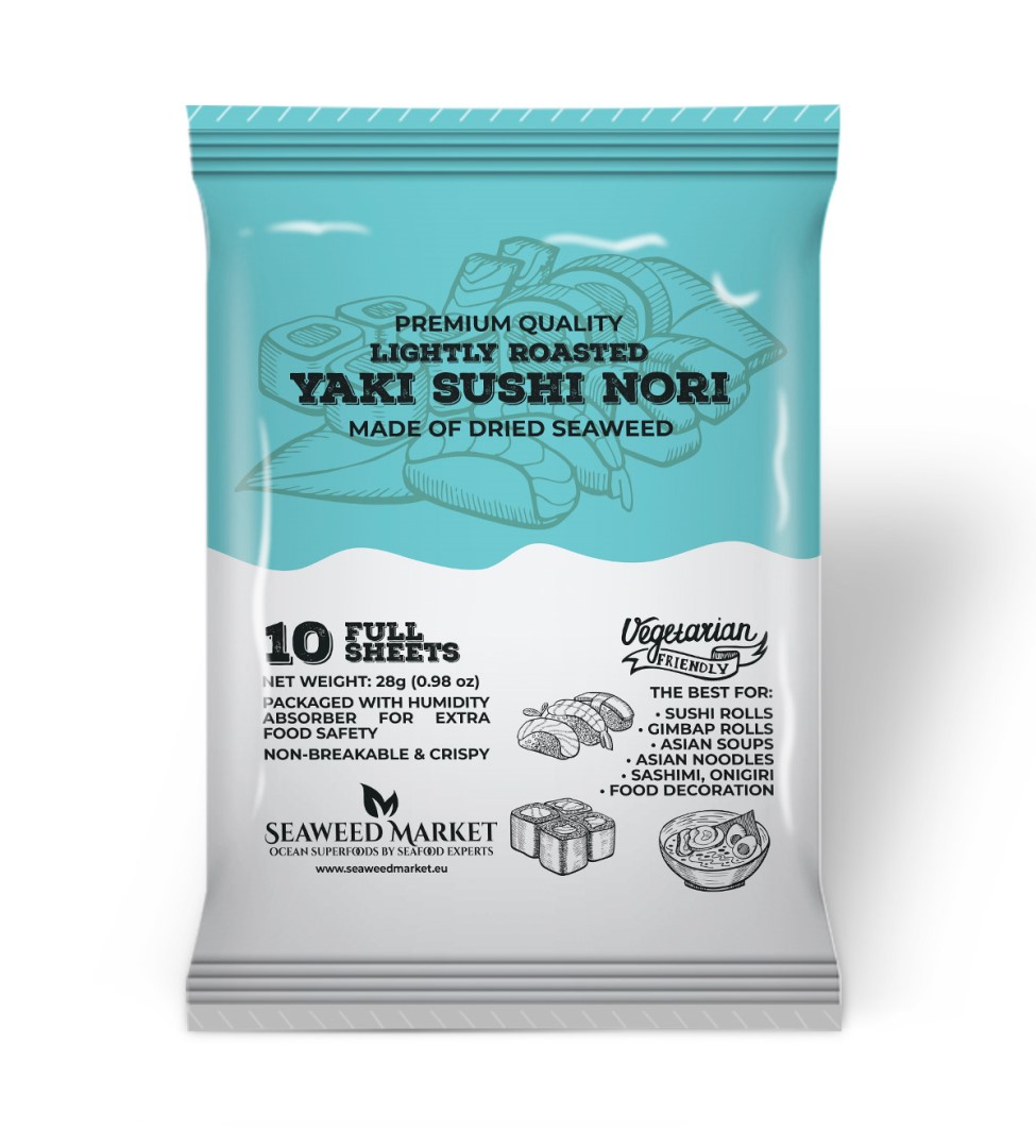 Allnature Yaki Sushi Nori - Nori mořská řasa 10 listů 28g