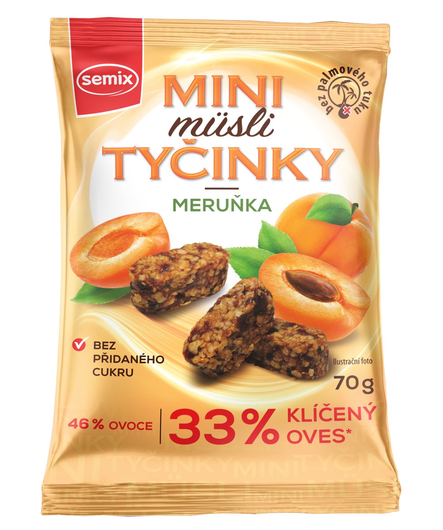 Semix Mini Musli tyčinky s meruňkami bez lepku 70g