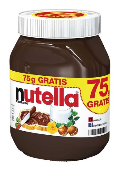 Ferrero Nutella lískooříškový krém s kakaem 750g + 75g Grátis 825g