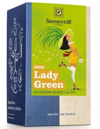 Sonnentor Svěží Lady Green bio ochucený zelený čaj 21,6 g