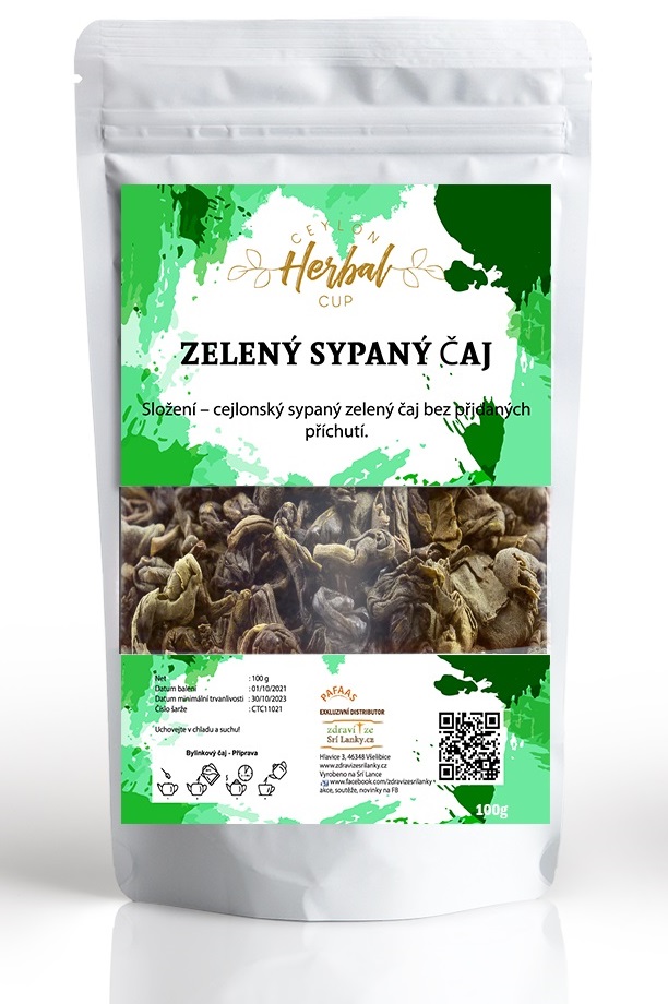 Čaj Green tea - zelený sypaný čaj 100g Ceylon Herbal Cup