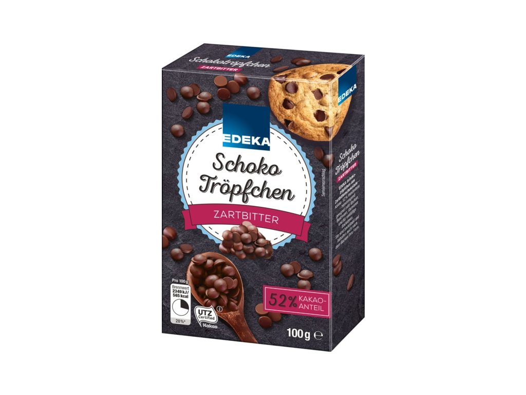 Schoko Tropfchen - Čokoládové kapičky 100g Edeka