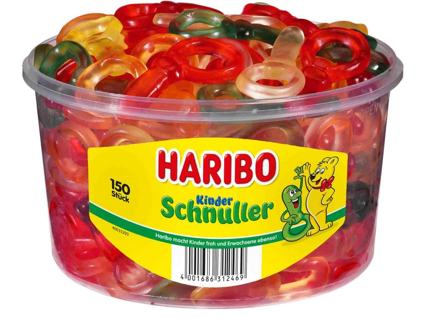 Haribo Kinder Schnuller - dětské dudlíky - dóza 150ks - 1200g
