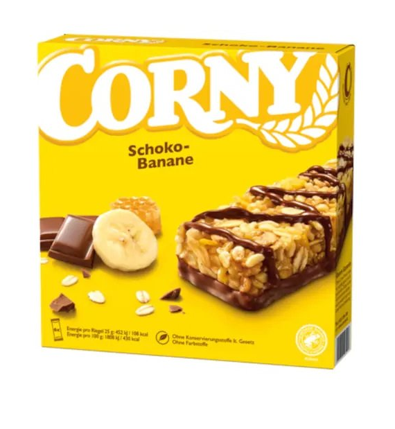 Corny čokoláda a banán cereální tyčinky 6 ks - 150g