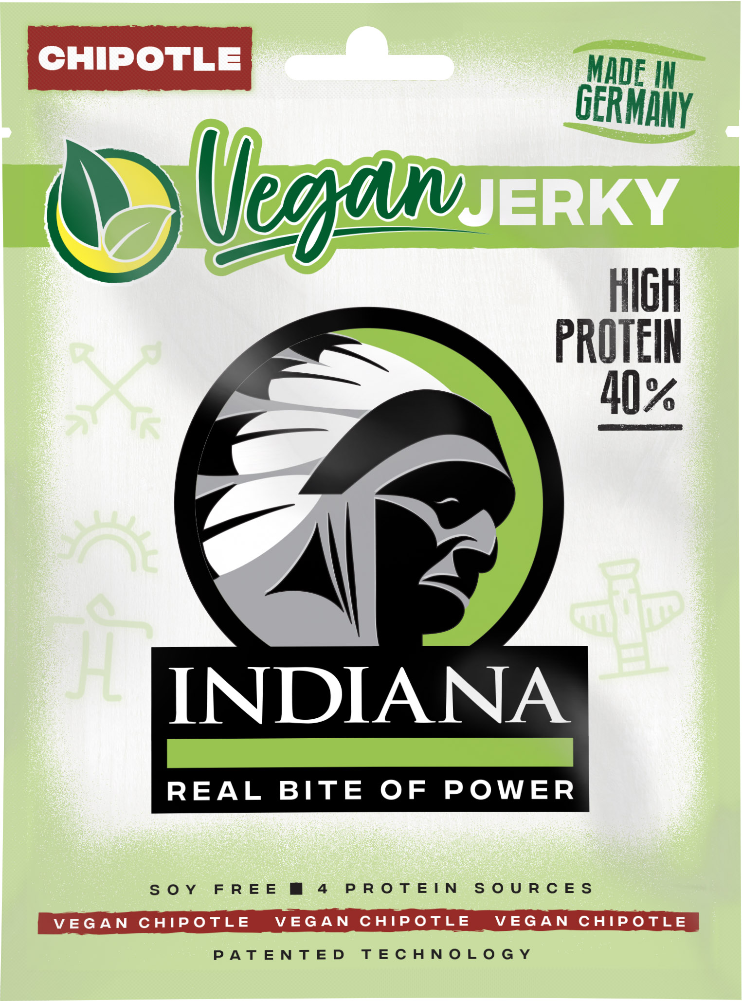 Iindiana Indiana Vegan Jerky Chipotle 25g-MINIMÁLNÍ TRVANLIVOST 01/24