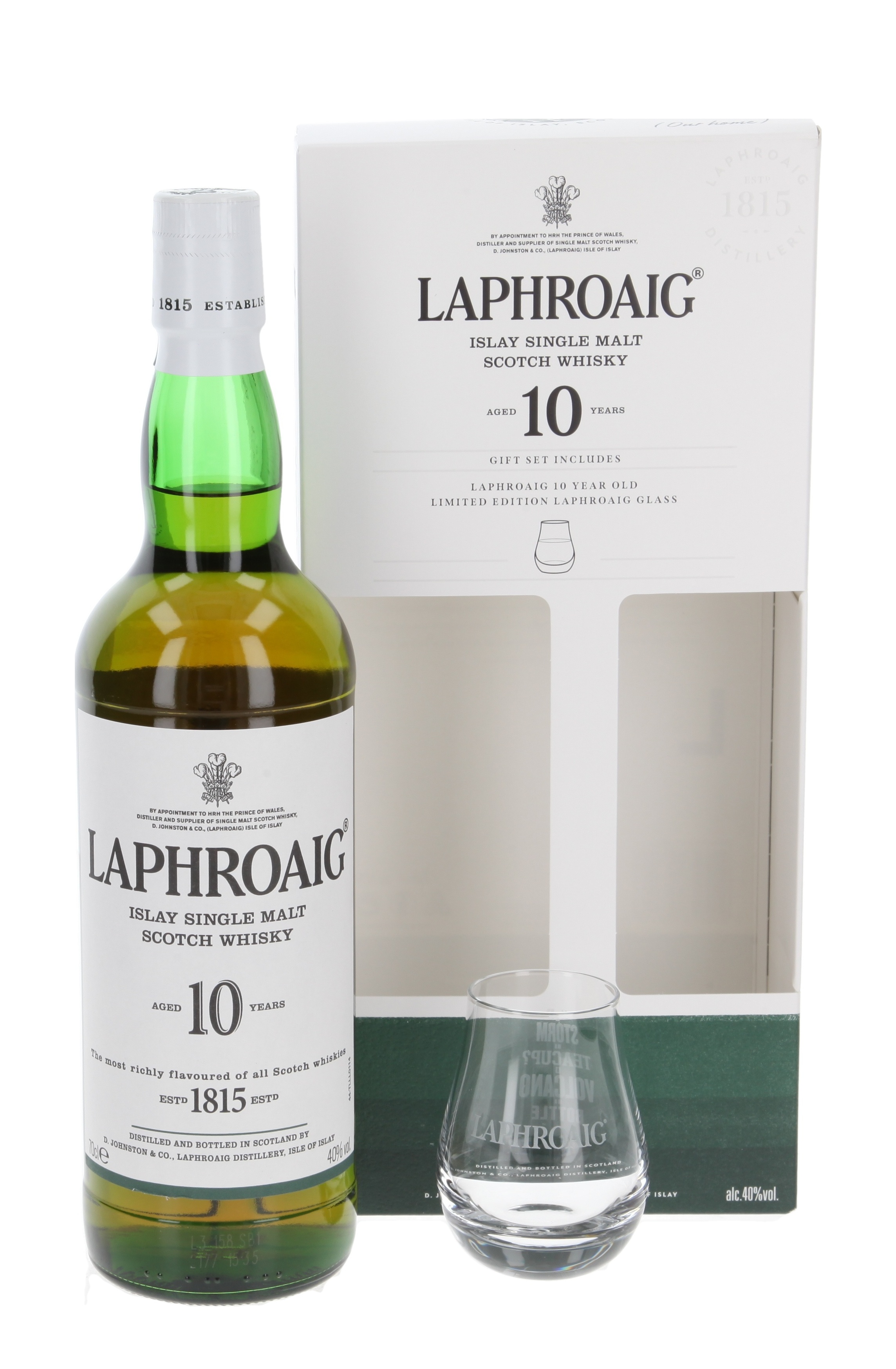 Laphroaig 10yo + 1 sklo 40% 0,7l (dárkové balení 1 sklenice)