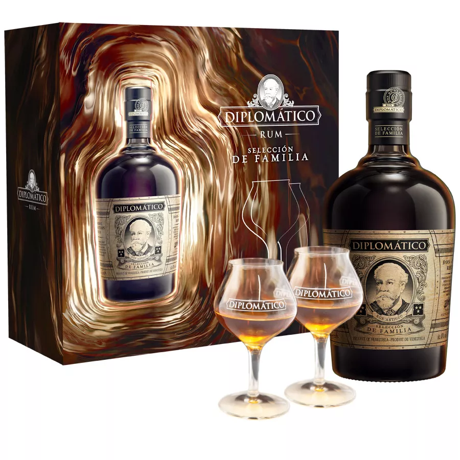 Diplomatico Seleccion de Familia 43% 0,7 l (dárkové balení 2 skleničky)