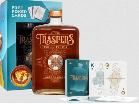 Traspers Panama Rum 15 Years Old 44% 0,7l (dárkové balení karty na poker)