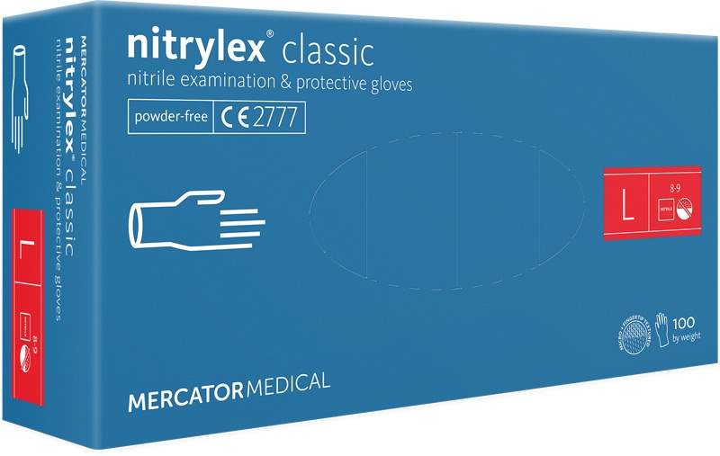Mercator Medical Nitrylex Classic Rukavice nitrilové nepudrované modré L 100ks
