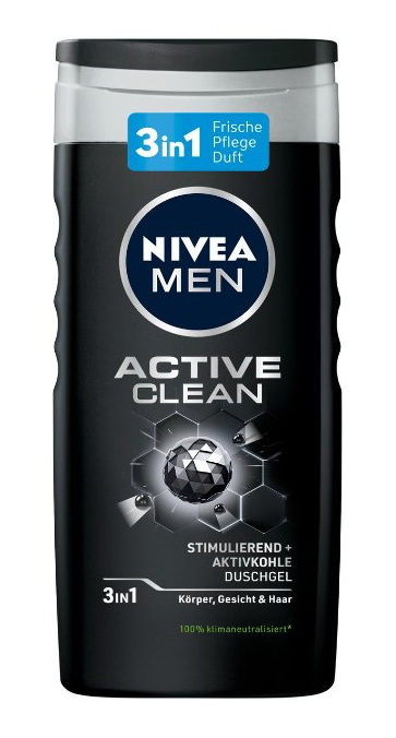 Nivea Men pečující sprchový gel s aktivním uhlím 3in1 pro muže 250 ml