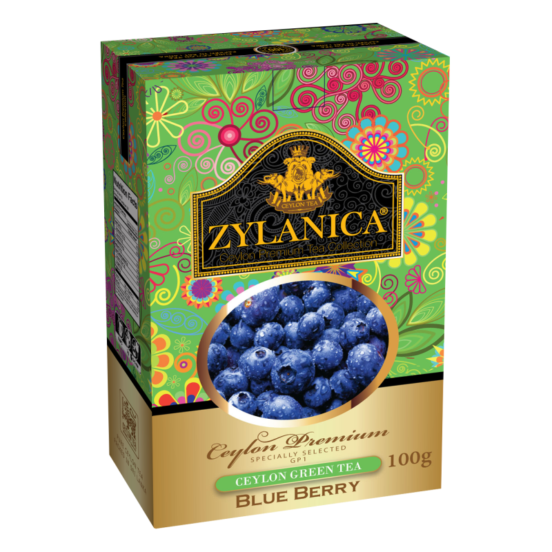 Zylanica Green Tea With Blueberry - Ceylonský sypaný zelený čaj s příchutí borůvek 100g