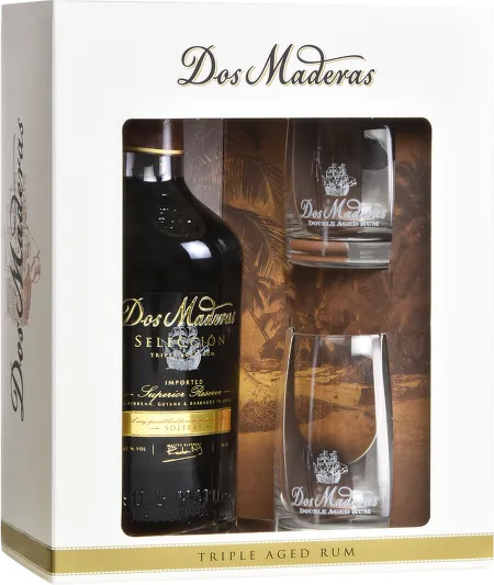 Dos Maderas Seleccion Rum 0,7l balení se skleničkami