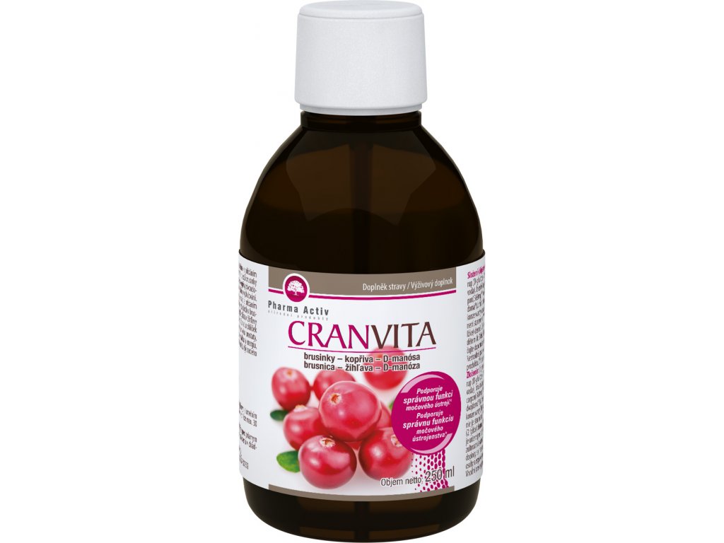 CRANVITA brusinky kopřiva D-manósa 250ml Pharma Activ
