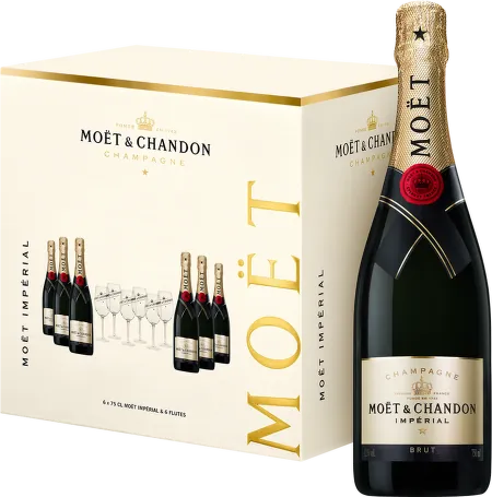 Moët & Chandon Brut Imperial Champagne 6 x 0,75l + 6 x sklenice