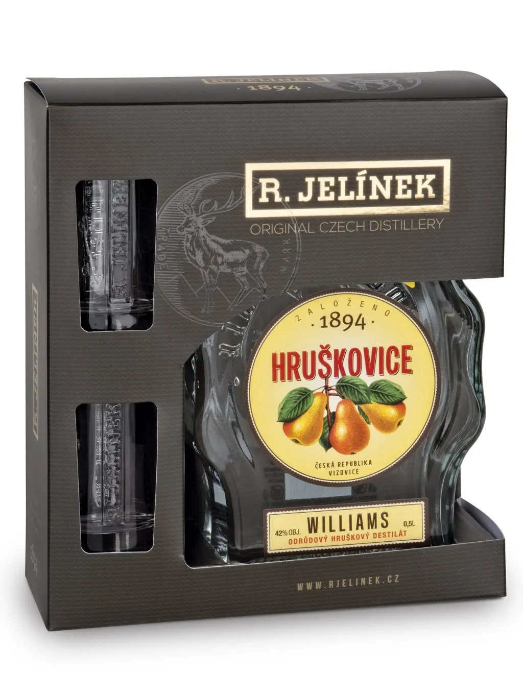 Hruškovice Williams 0,5l 42% + 2x sklo GB