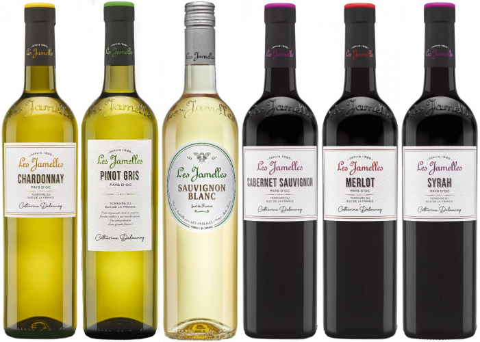 Les Jamelles Languedoc-Rousillon Les Jamelles Blanc Et Rouge kolekce 6x 0,75l ( dřevěná kazeta )