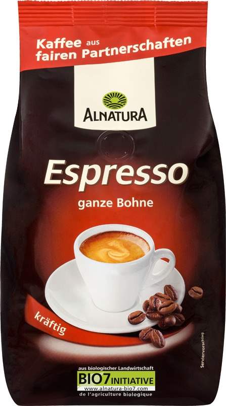 Alnatura Caffé Káva Alnatura BIO Espresso- zrnková 500g