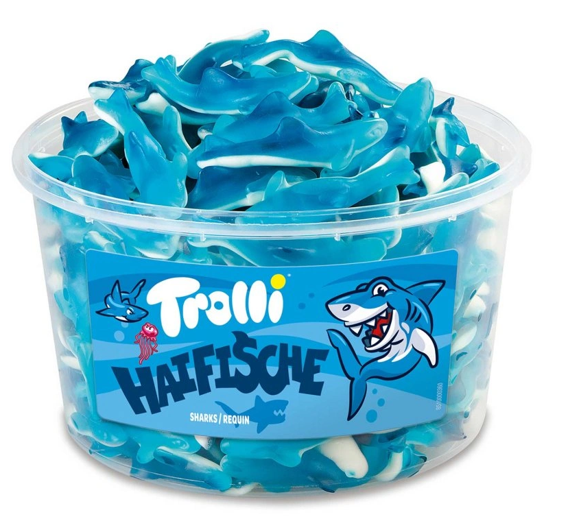 Trolli Haifische - želé bonbony žralok dóza 1200g