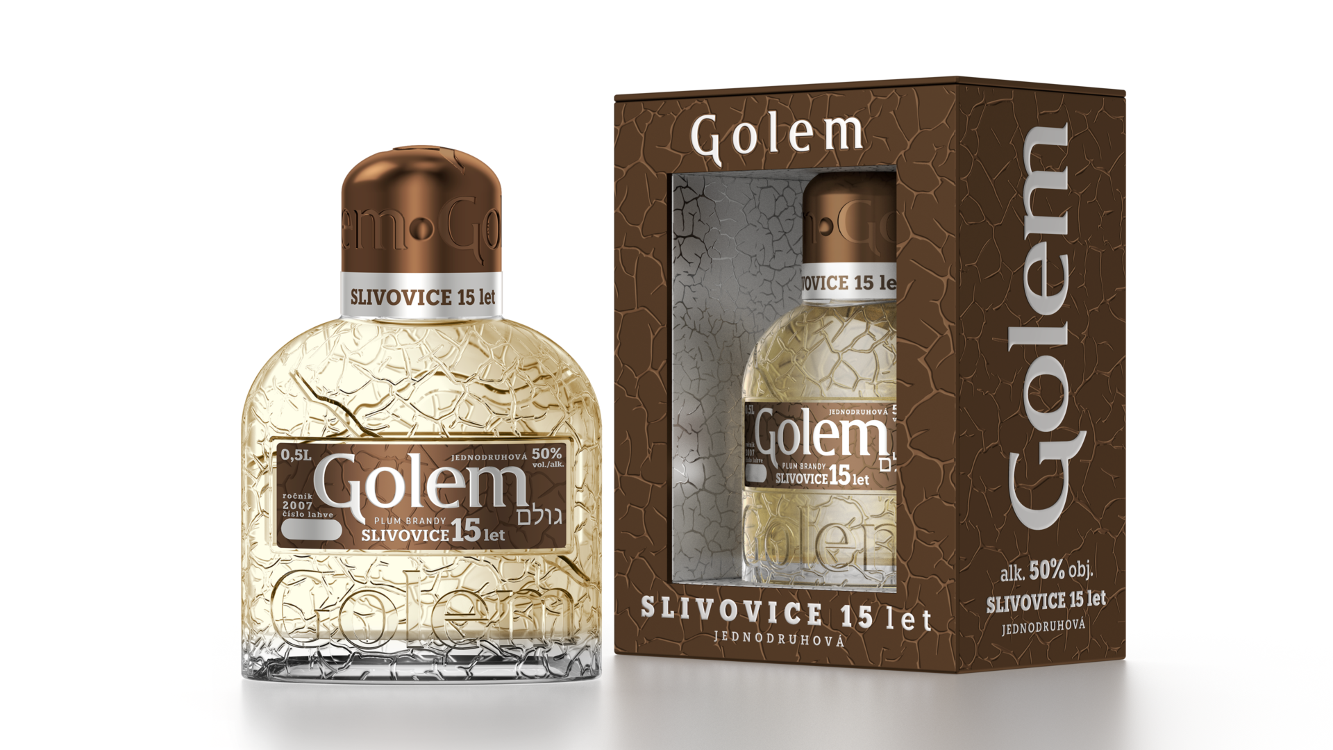 Golem Slivovice 15YO 50% vintage 2007 0,5l (karton)