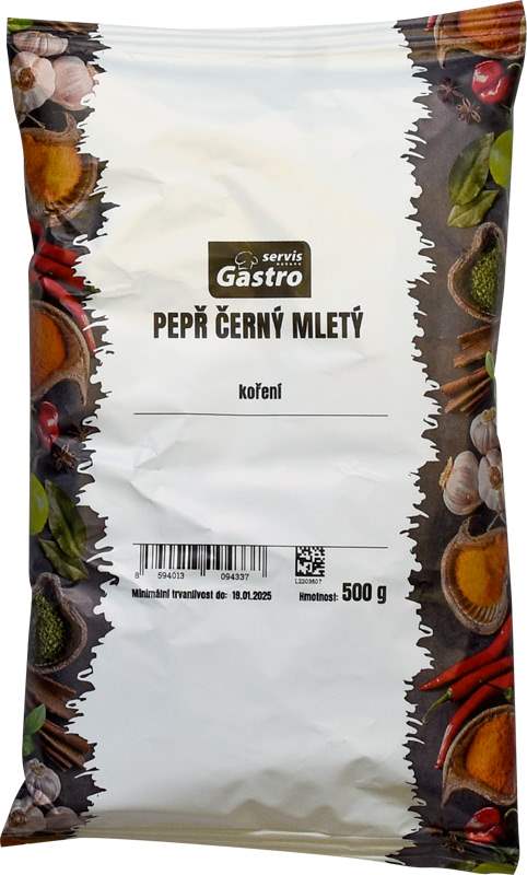 Pepř Černý mletý 500g Gastro Servis