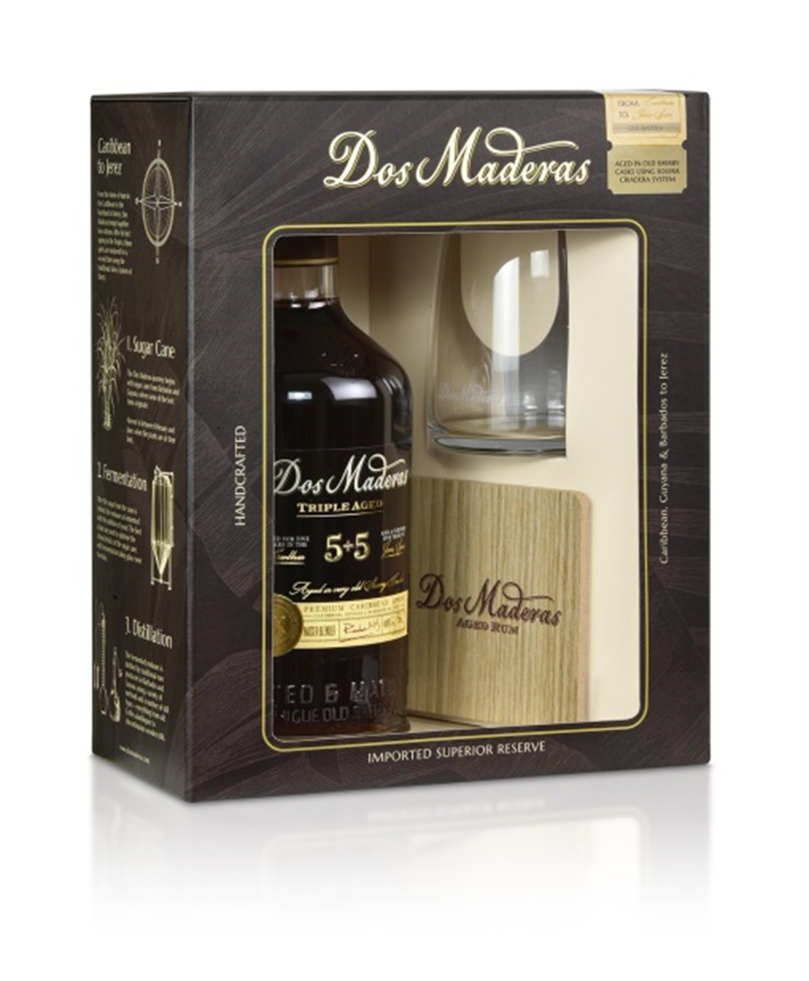 Dos Maderas P.X. 5+5 10 Y.O. 40% 0,7 l (dárkové balení 1 sklenička a tácek)