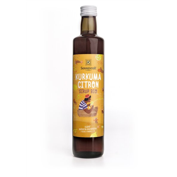 BIO Kurkuma Citron sirup - ovocný nápojový koncentrát bez přidaného cukru 0,5l SONNENTOR