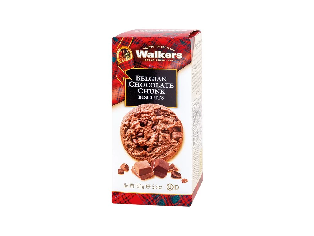Walkers Sušenky Čokoládové s kousky belgické čokolády 150 g
