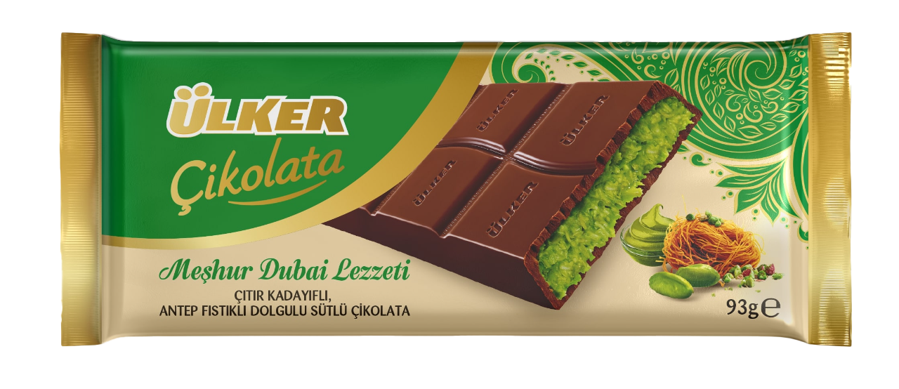 Dubai Ülker mléčná čokoláda s pistáciovou náplní 93 g