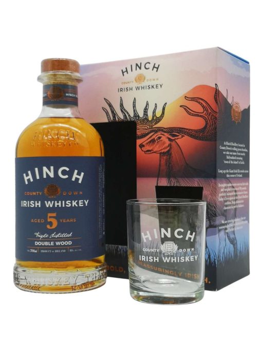 Whisky Hinch Double wood 5y se sklenicí 43% 0,7 l